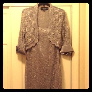 R & M Collection gray Sequined 2pc cocktail dress